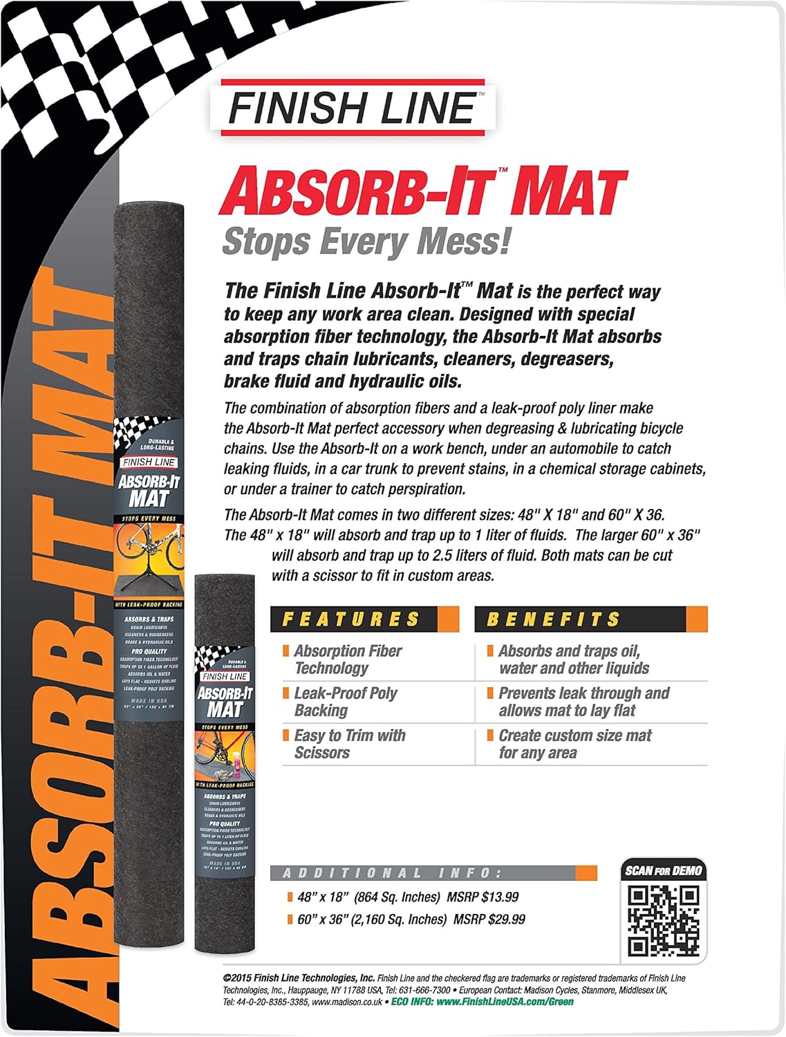 Finish Line Absorb-It Mat - Small  120 x 45cm