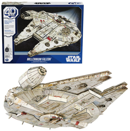 4D Build 6069815 Millennium Falcon 3D 223 Pieces Star Wars Desk Decor Building Toys Paper Model Kits for Adults and Teens 12+