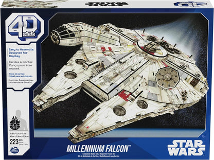 4D Build 6069815 Millennium Falcon 3D 223 Pieces Star Wars Desk Decor Building Toys Paper Model Kits for Adults and Teens 12+