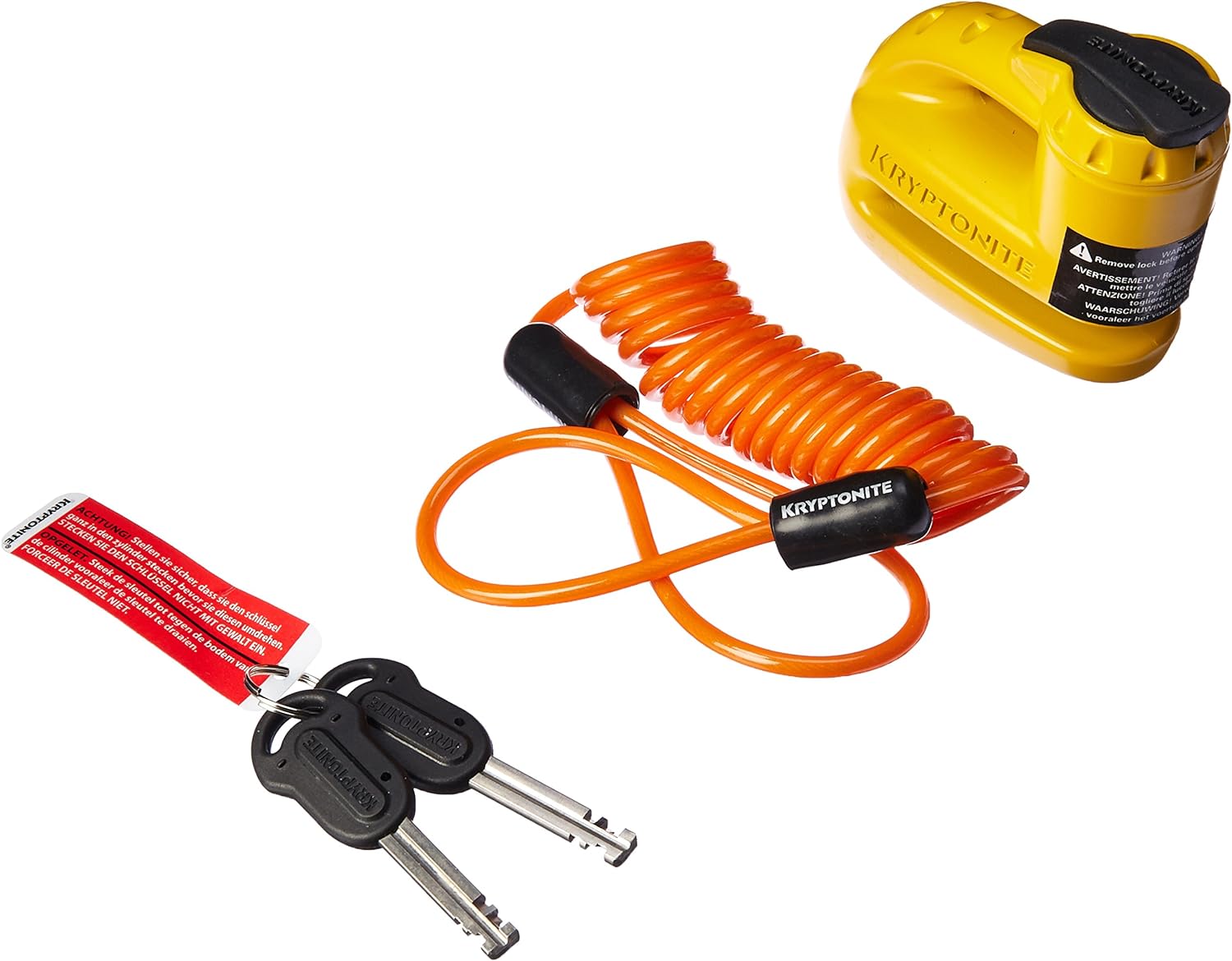 Kryptonite Keeper 5-S Disc Lock - with Reminder Cable - Yellow