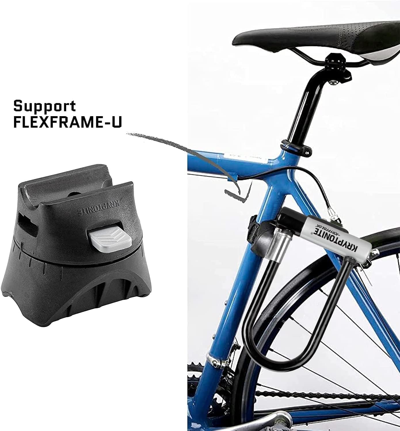 Kryptonite Kryptolok Standard U-Lock with Flexframe bracket Sold Secure Gold