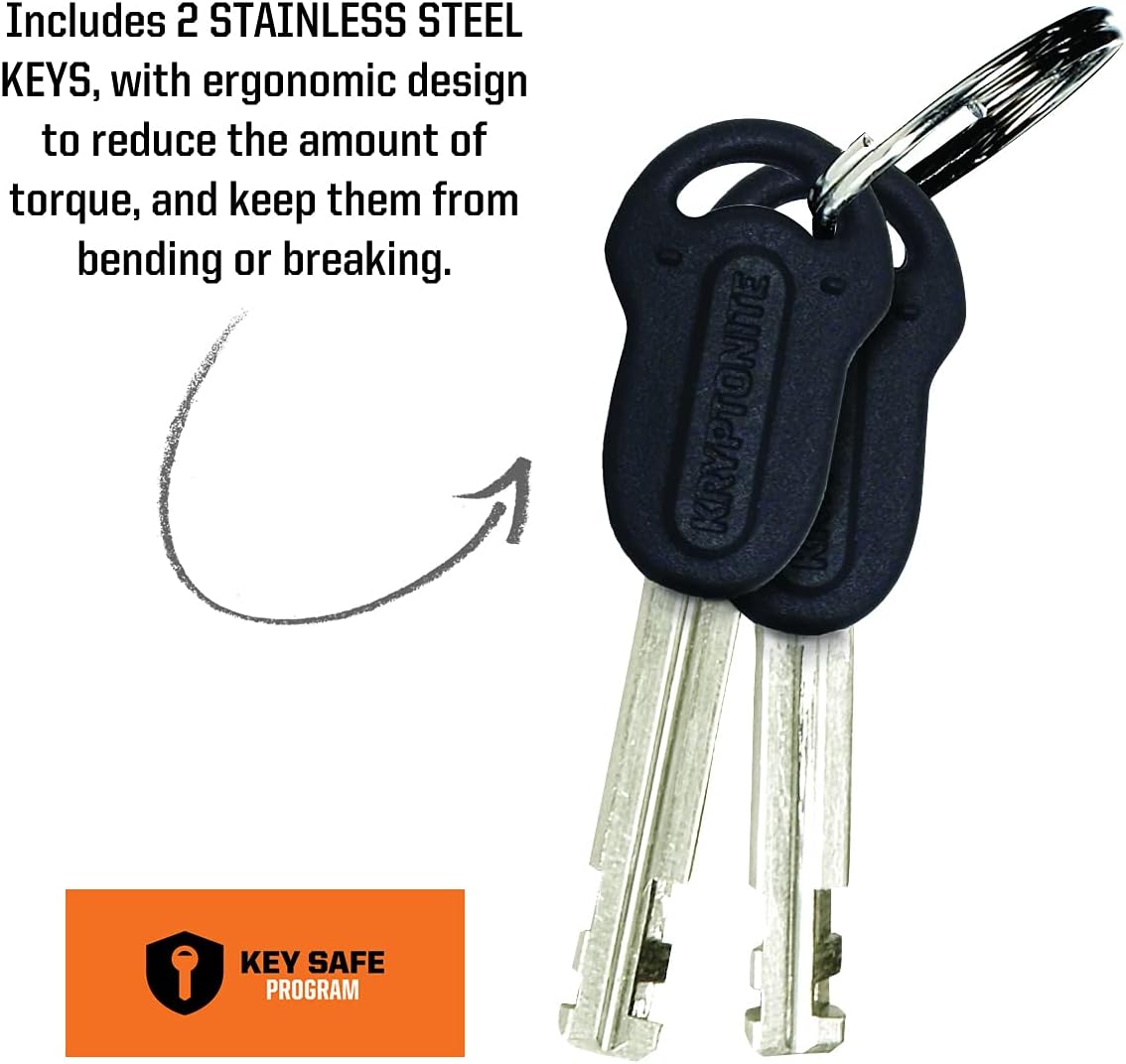 Kryptonite Kryptolok Long Shackle U-Lock with with Flexframe bracket Sold Secure Gold