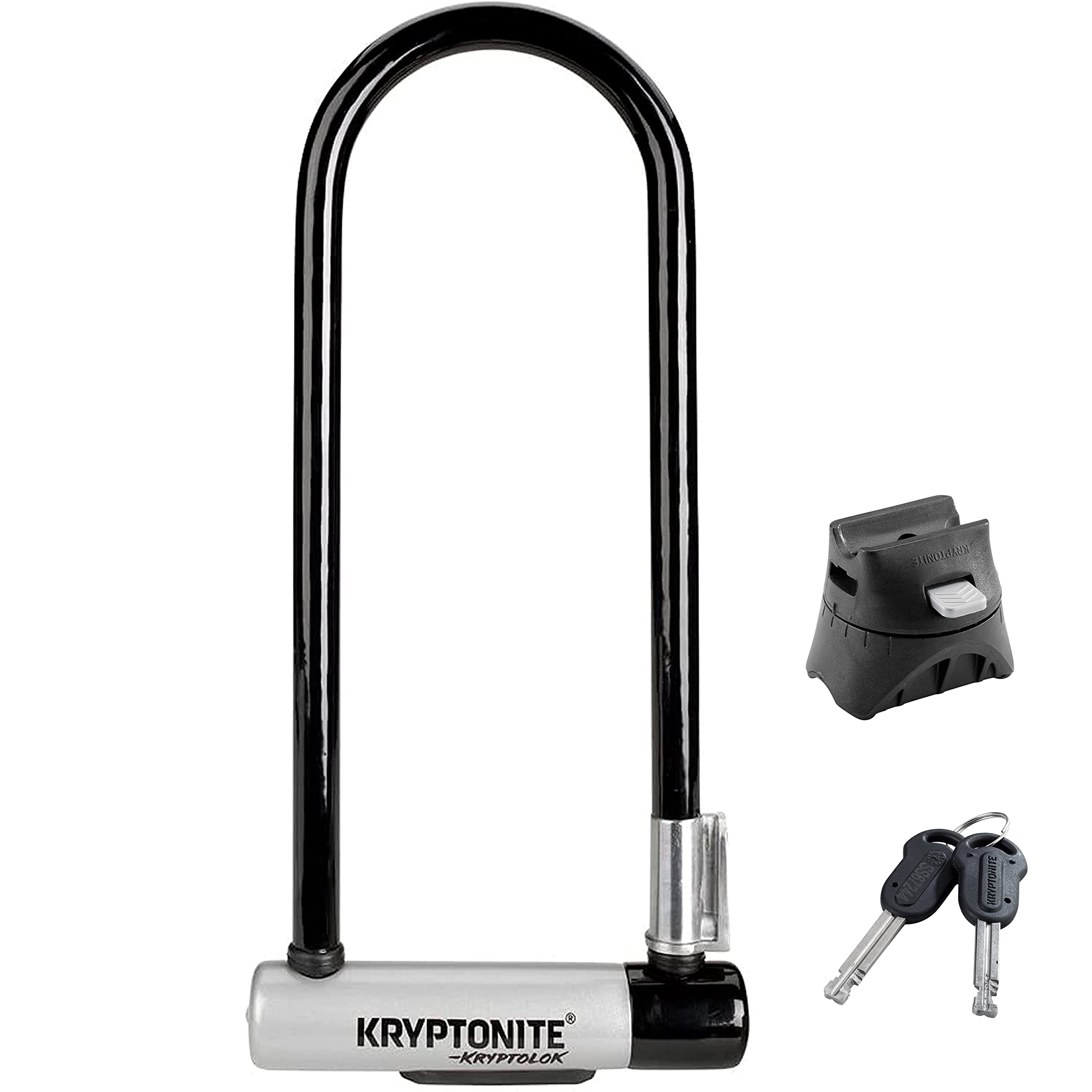 Kryptonite Kryptolok Long Shackle U-Lock with with Flexframe bracket Sold Secure Gold