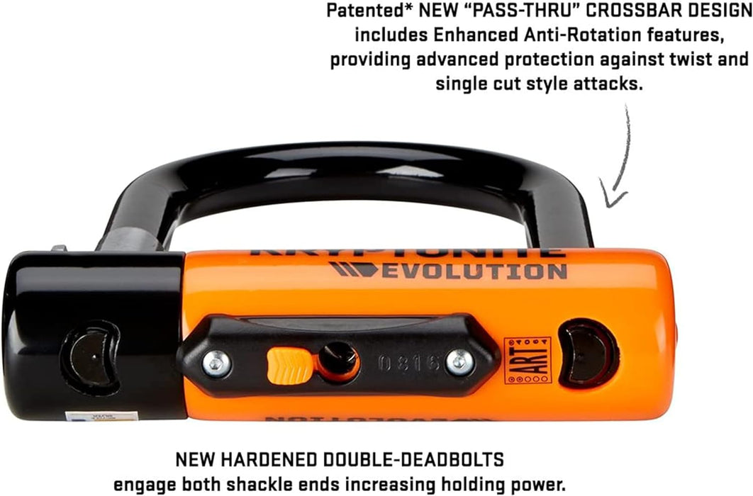 Kryptonite Evolution Mini 7 U-Lock with 4 Foot Cable and Flexframe Bracket Sold Secure Gold