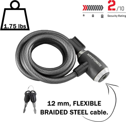 Kryptonite Kryptoflex 1218 Key Cable (12 mm X 180 cm)