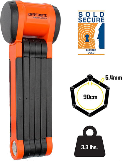 Kryptonite Evolution 790 Folding Lock 90cm Sold Secure Gold