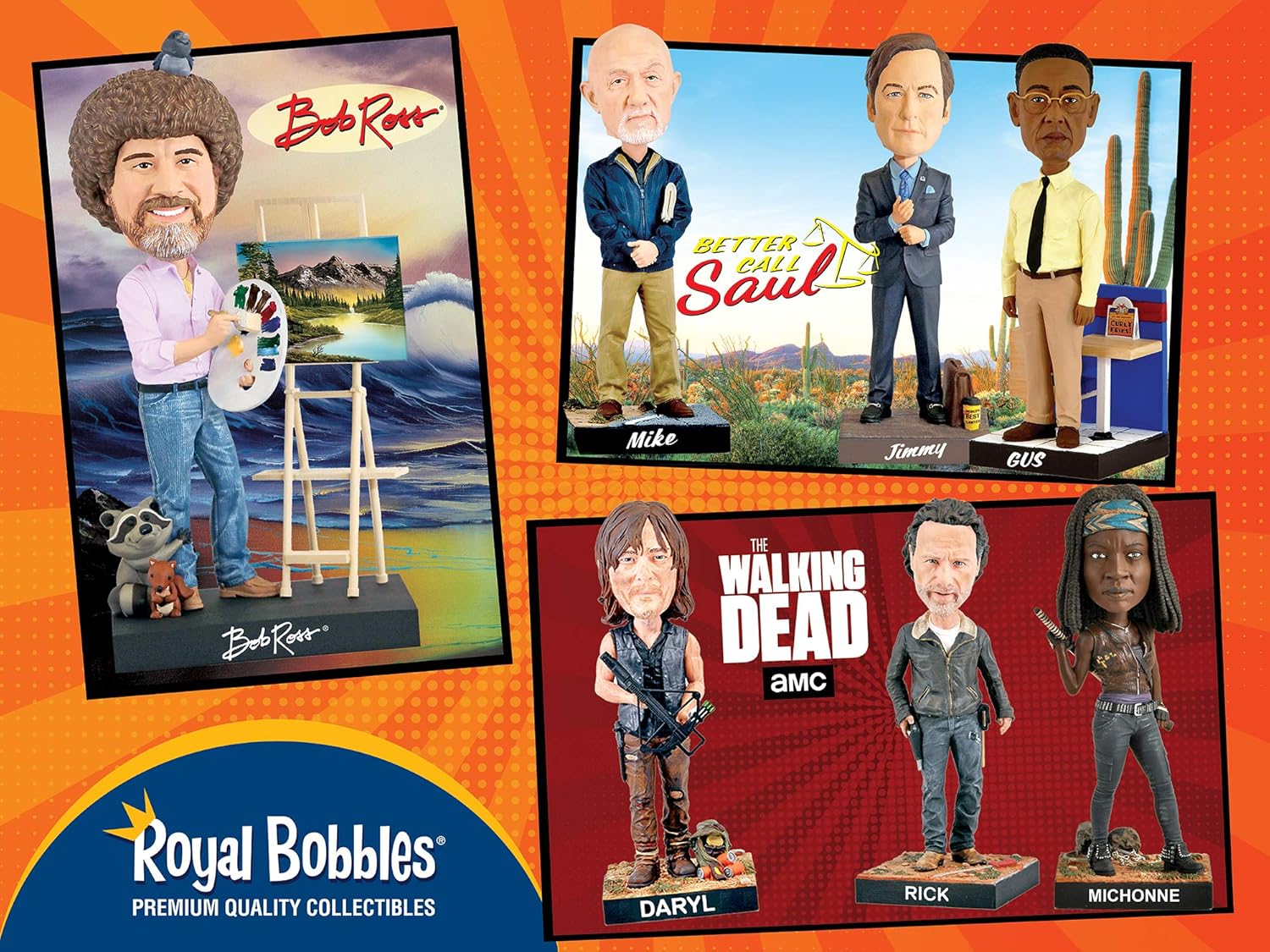 Royal Bobbles Better Call Saul Mike Ehrmantraut Bobblehead, Premium Polyresin Lifelike Figure, Unique Serial Number, Exquisite Detail