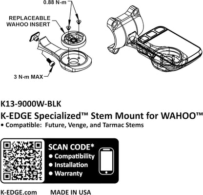 K-Edge Future Computer Mount for Wahoo - Specialized, Black Anodised