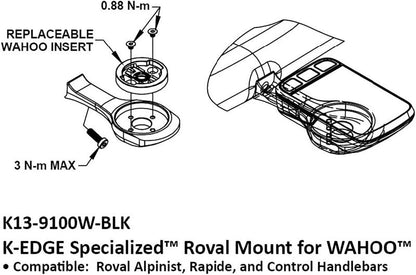 K-Edge Roval Computer Mount for Garmin - Specialized, Black Anodised