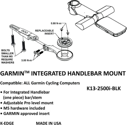 K-Edge Garmin Integrated Handlebar System Mount, Black