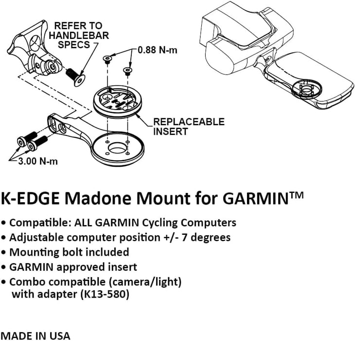 K-Edge Garmin Trek Madone / Emonda Gen 6 Mount, Black