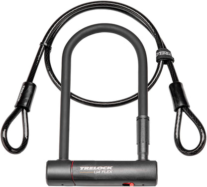 Trelock U4 230mm Lock and Flex Cable Sold Secure Silver