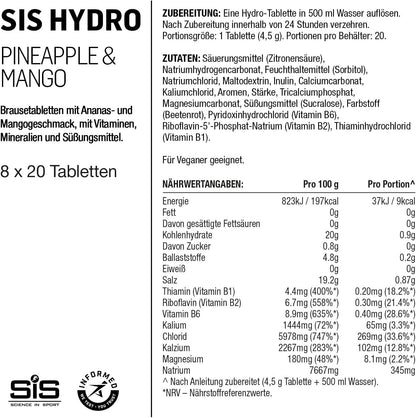 GO Hydro Tablet - 8 tubes - pineapple mango