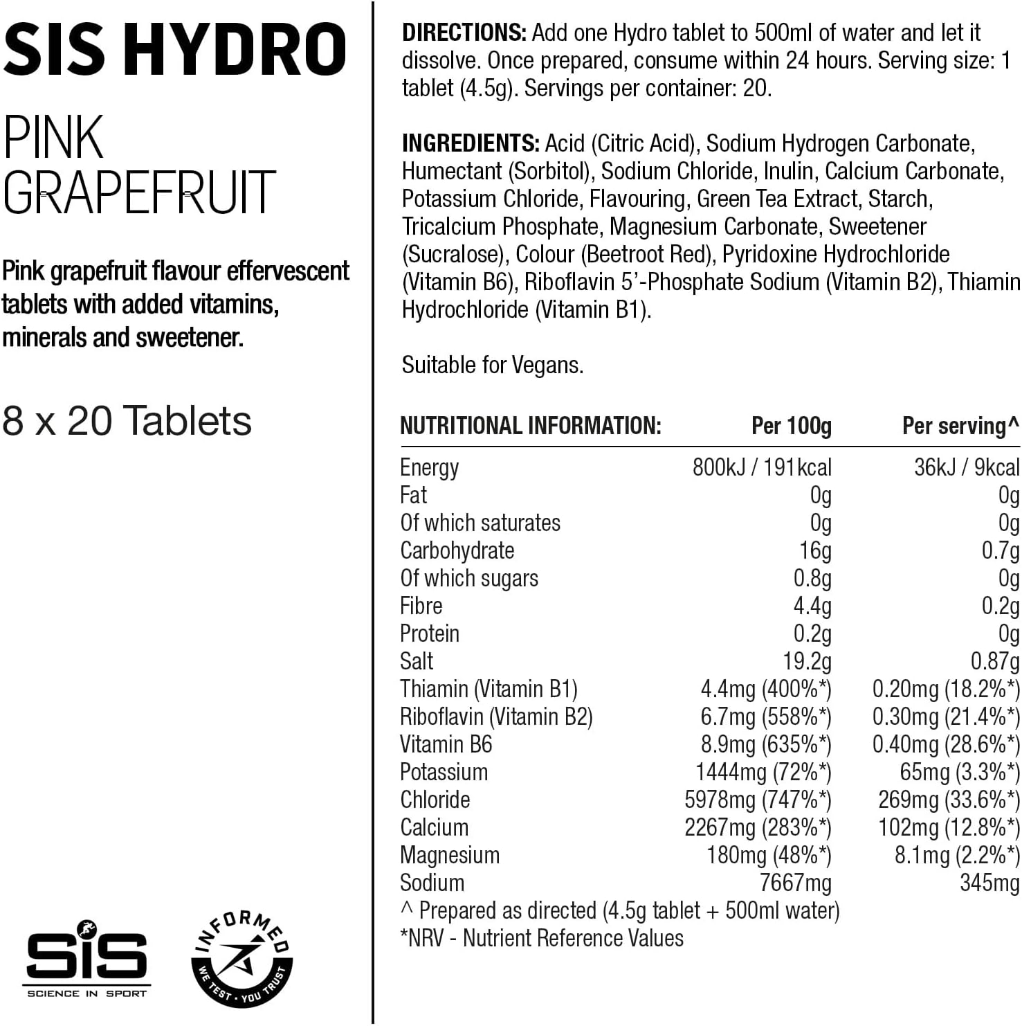 GO Hydro Tablet - 8 tubes - pink grapefruit