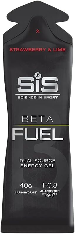 Science in Sport BetaFuel Gels Dual Source Energy Gel Sportgetränk, Geschmack Erdbeere und Limette, 40g Kohlenhydrate pro Gel, 60ml Portion (6er Packung), Science In Sport Science In Sport Beta Fuel Energy Gel - box of 6 gels - strawberry and lime