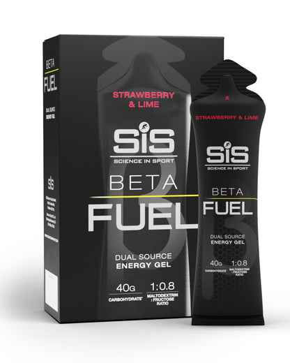 Science in Sport BetaFuel Gels Dual Source Energy Gel Sportgetränk, Geschmack Erdbeere und Limette, 40g Kohlenhydrate pro Gel, 60ml Portion (6er Packung), Science In Sport Science In Sport Beta Fuel Energy Gel - box of 6 gels - strawberry and lime