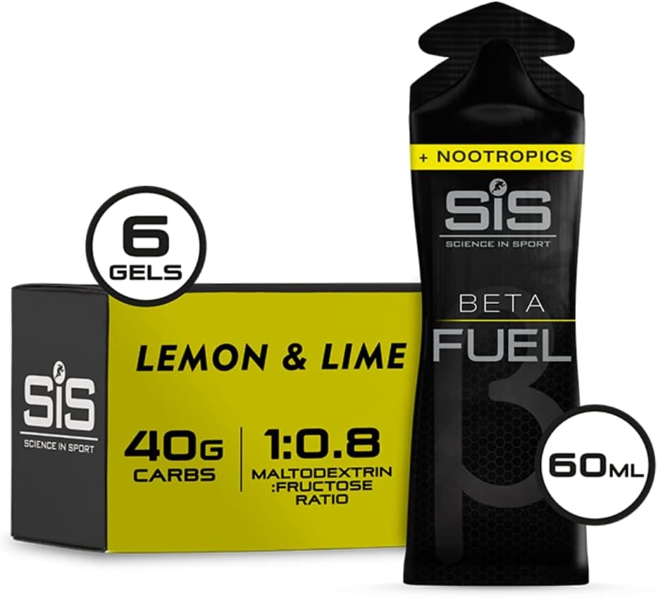 Beta Fuel Energy Gel +Nootropics - box of 6 gels - lemon and lime
