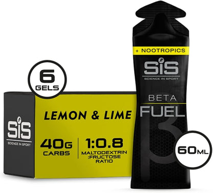 Beta Fuel Energy Gel +Nootropics - box of 6 gels - lemon and lime