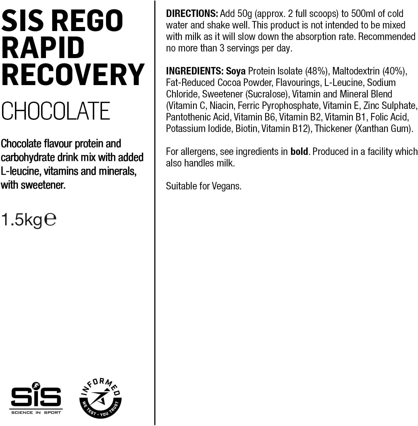 REGO Rapid Recovery Drink Powder - 1.5kg - Chocolate