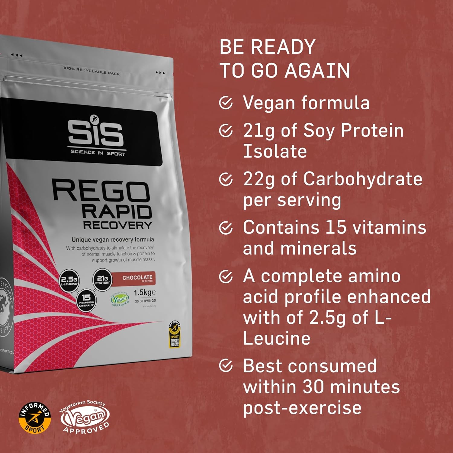 REGO Rapid Recovery Drink Powder - 1.5kg - Chocolate