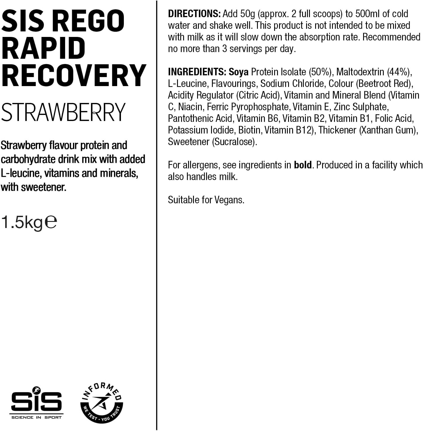 REGO Rapid Recovery Drink Powder - 1.5kg - Strawberry