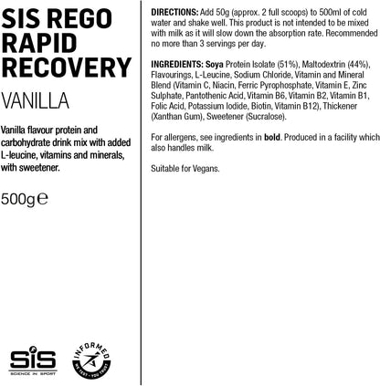 REGO Rapid Recovery Drink Powder - 500G - Vanilla