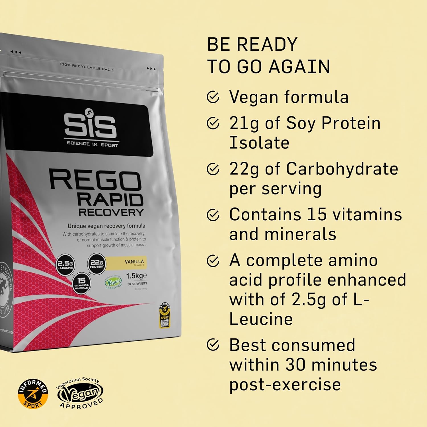 REGO Rapid Recovery Drink Powder - 1.5kg - Vanilla