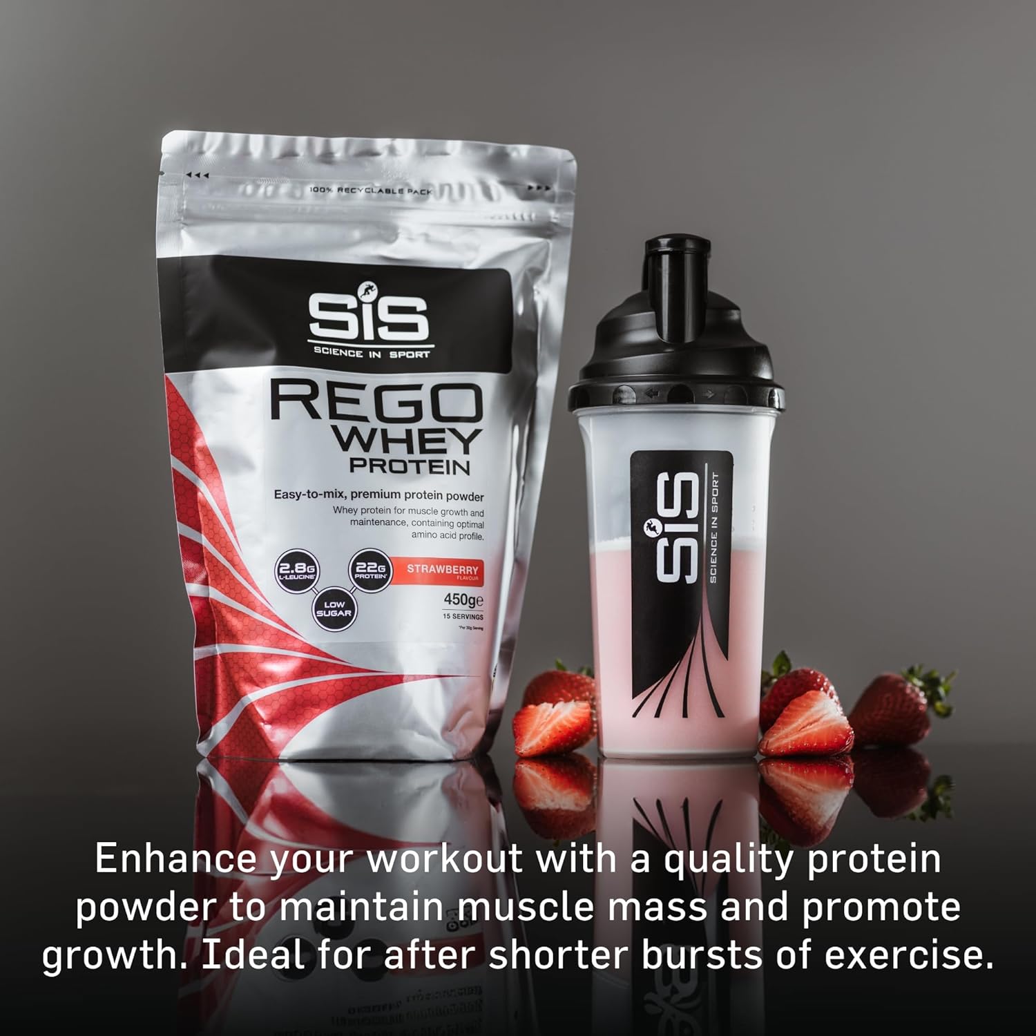 REGO Whey Protein Drink Powder - 450g - Strawberry