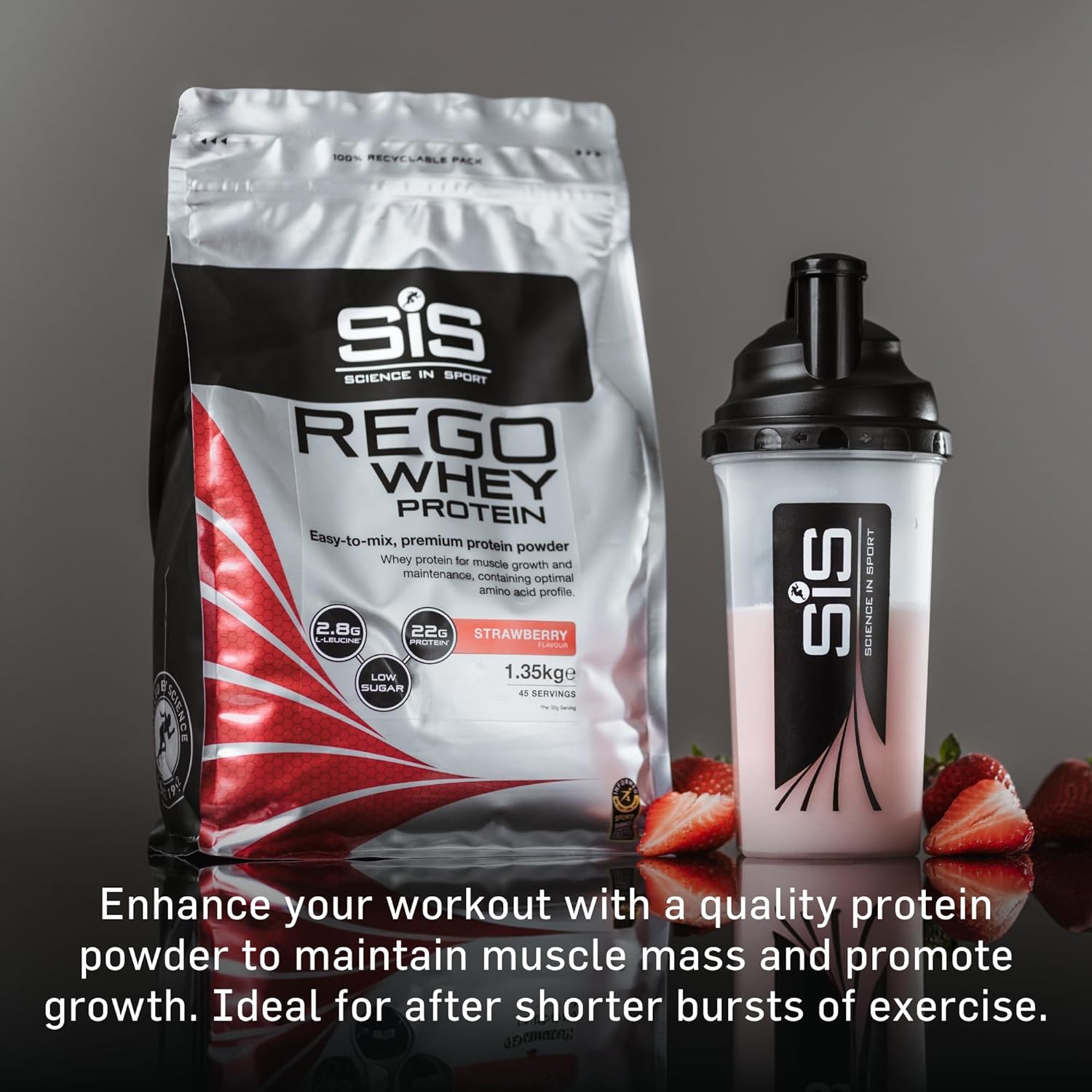 REGO Whey Protein Drink Powder - 1.35kg - Strawberry