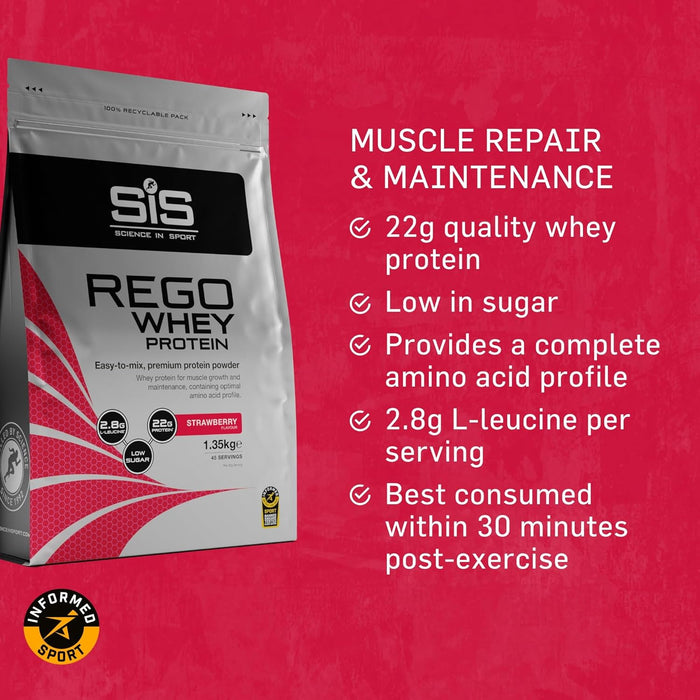 REGO Whey Protein Drink Powder - 1.35kg - Strawberry