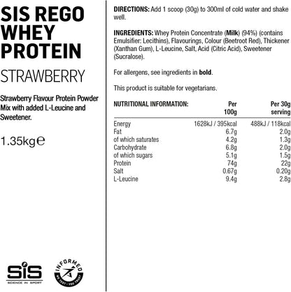 REGO Whey Protein Drink Powder - 1.35kg - Strawberry