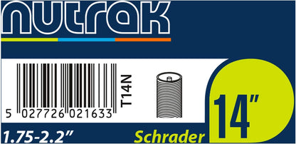 Nutrak 14 x 1.75 - 2.125 inch Schrader inner tube