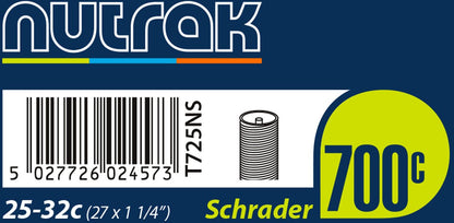 Nutrak 25-32C, 700 x 27 cm x 1-1/10,16 (4") Schrader-Camera d'Aria