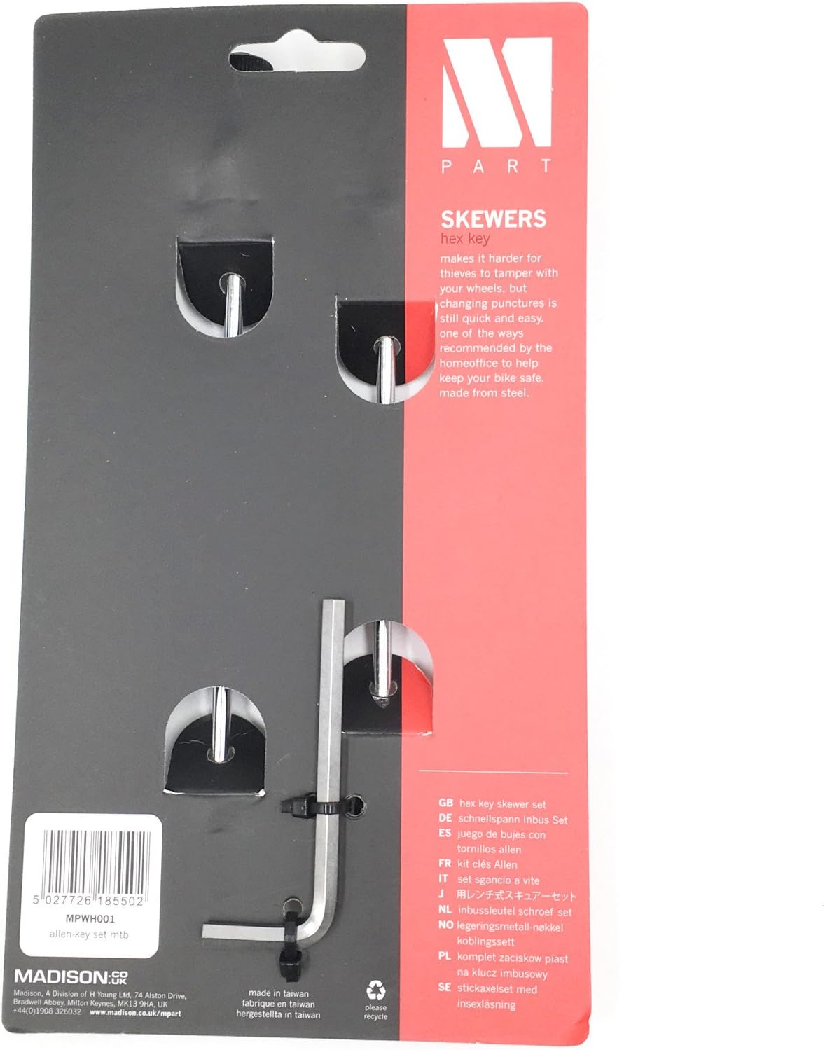 M Part Security Wheel Skewers MTB and Hybrid