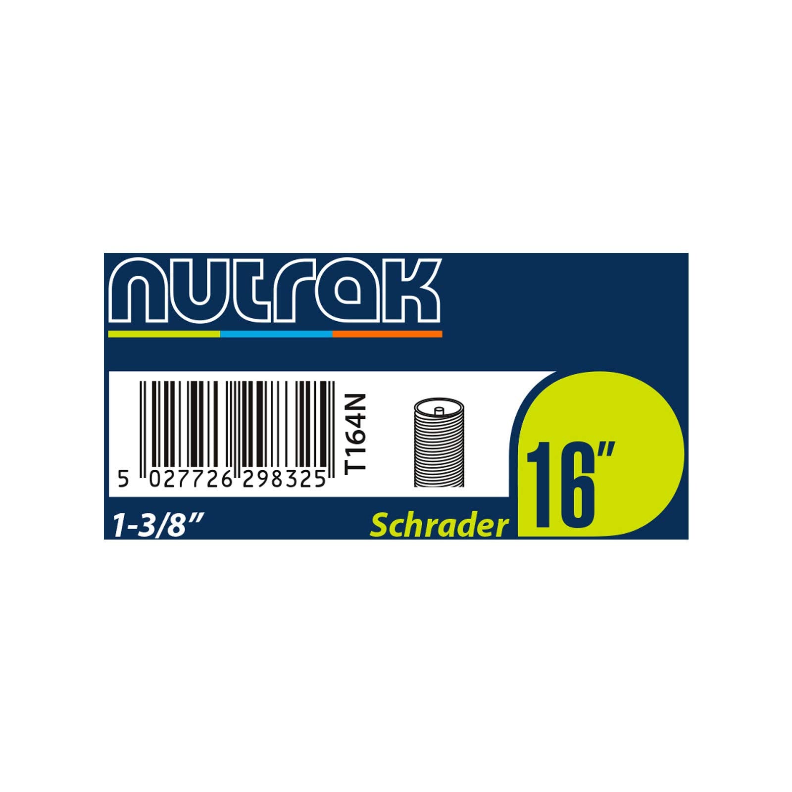 Nutrak 16 x 1 3/8th inch Schrader inner tube