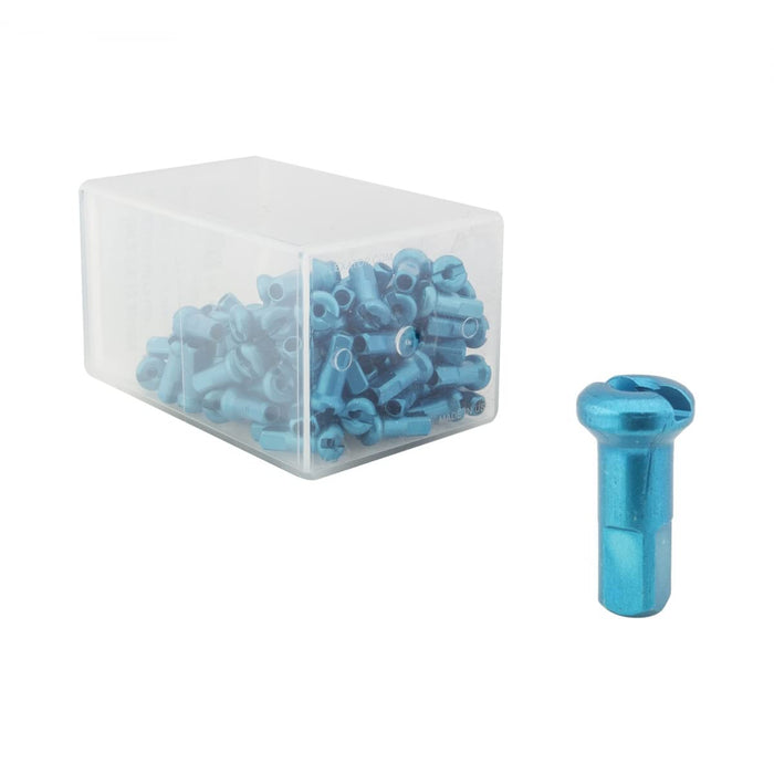 DT Swiss 2 x 12 mm Alloy Nipples Turquoise (Box of 100)