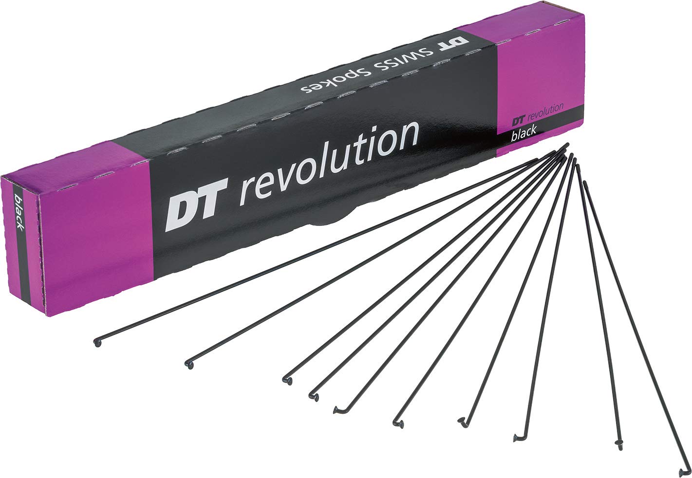 DT Swiss Revolution black spokes 14 / 17 g = 2 / 1.5 mm box 100, 256 mm