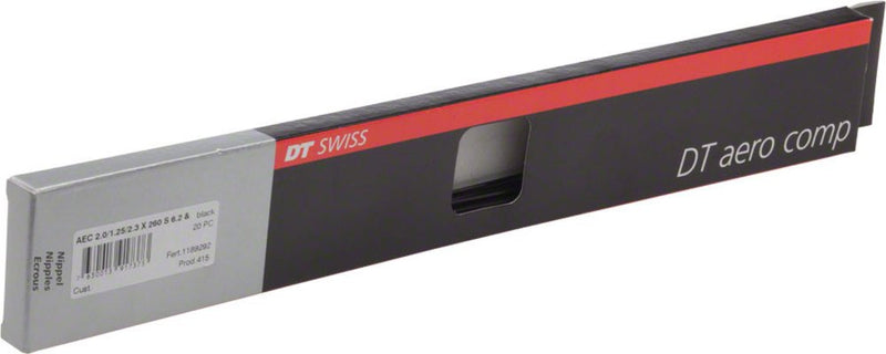 DT Swiss Aero Comp 14 / 15 / 14 g = 2 / 2.3 x 1.2 / 2 mm box 20, black 296 mm