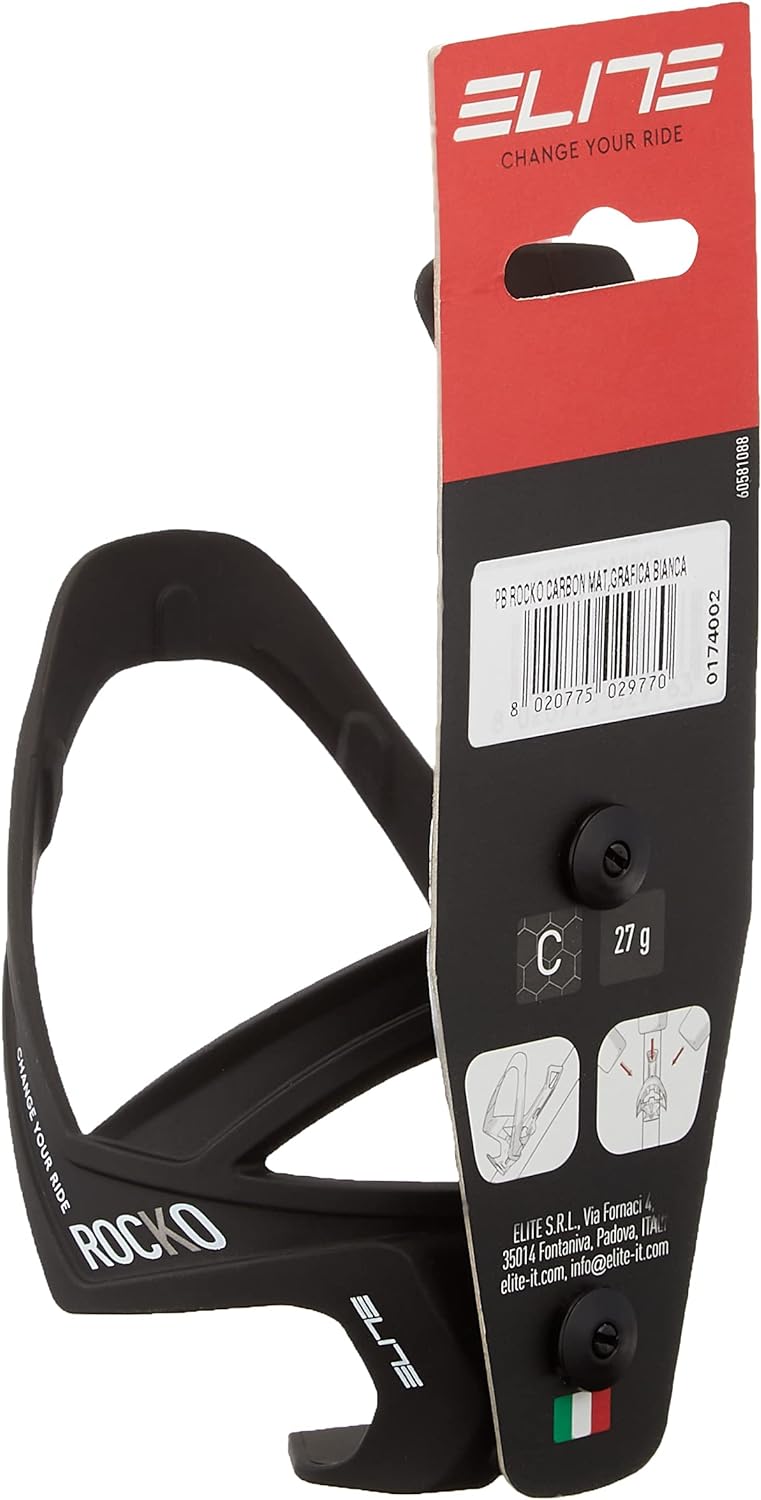 Elite Rocko carbon bottle cage matt black / white