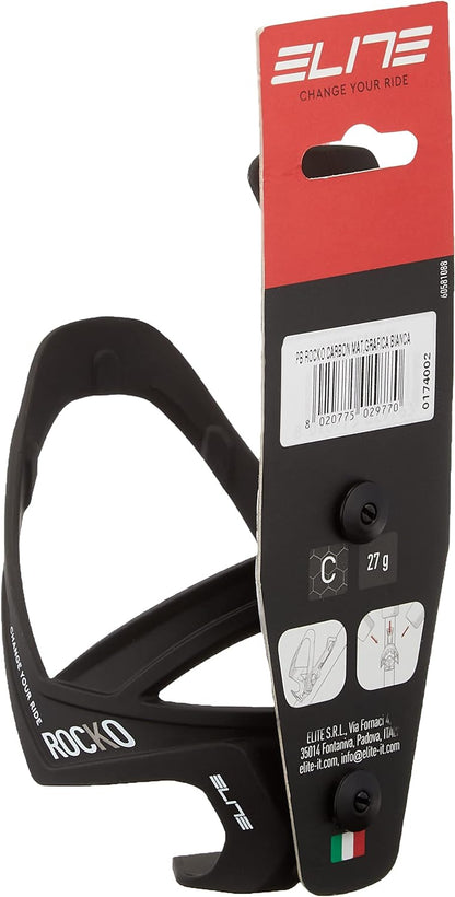 Elite Rocko carbon bottle cage matt black / white