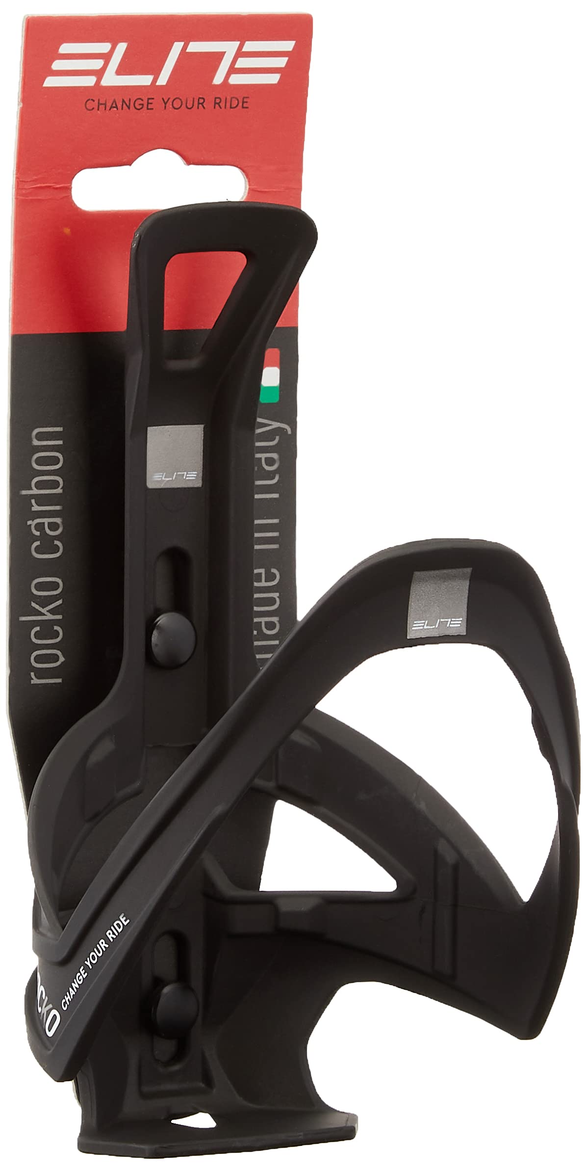 Elite Rocko carbon bottle cage matt black / white