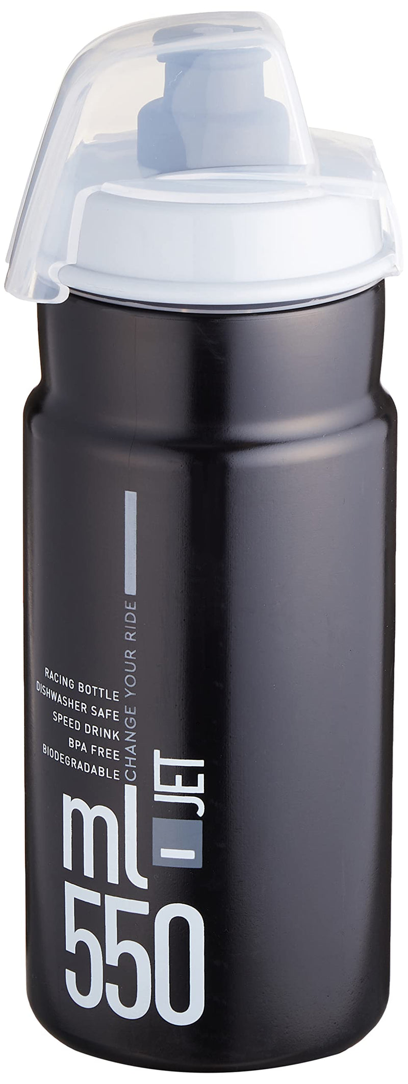 Elite Jet Biodegradable MTB, black with grey logo 550 ml