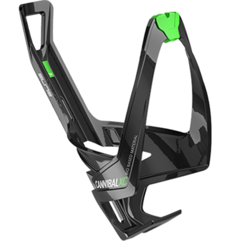 Elite Cannibal XC Bio bottle cage gloss black / green