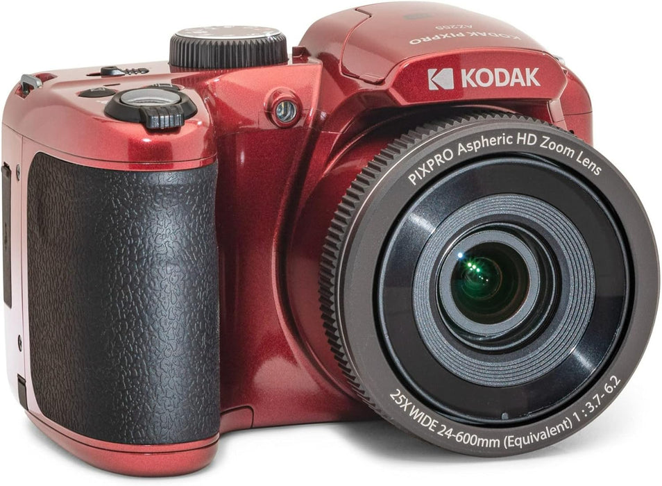 KODAK PIXPRO Astro Zoom AZ255-RD 16MP Digital Camera with 25X Optical Zoom 24mm Wide Angle 1080P Full HD Video and 3" LCD (Red