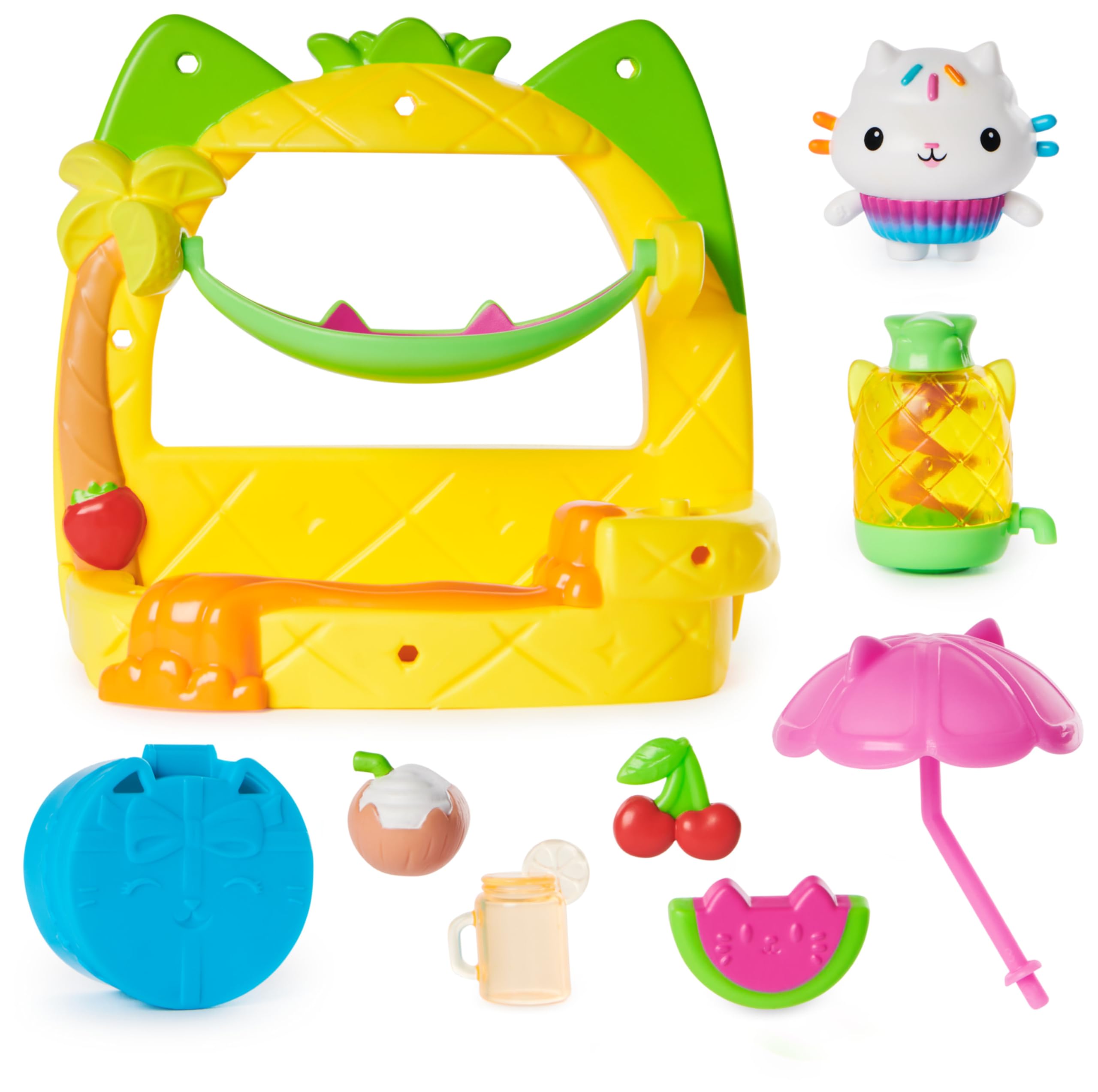 LA CASA DE MUÑECAS DE GABBY - BALCÓN FIESTA DE BATIDOS DE FRUTA 'CAKEY' GABBY'S DOLLHOUSE, FIGURA CAKEY Y ACCESORIOS CASA DE MUÑECAS - 6071359 - Juguetes Niñas 3 años + - Regalo Niña 3 años +