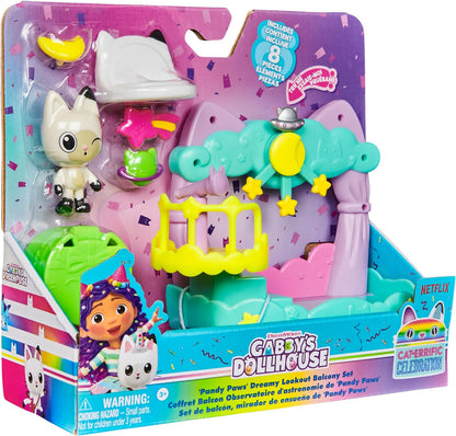 Gabby’s Dollhouse, Pandy Paws Dreamy Balcony Playset, 8-Pieces with Toy Figures, Doll’s House Accessories and Sensory Play, Kids’ Toys for Girls and Boys 3+
