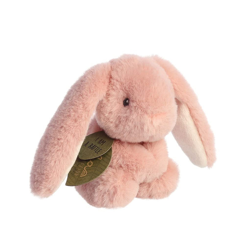 Aurora, 23330, ebba Baby Eco Brenna Bunny Rattle, 6In, Recycled Soft Toy, Pink