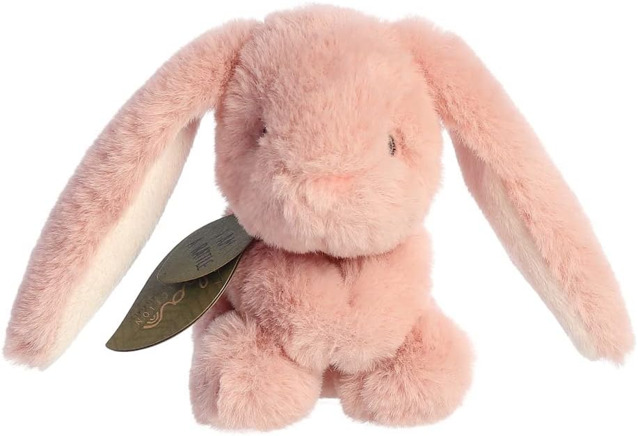 Aurora, 23330, ebba Baby Eco Brenna Bunny Rattle, 6In, Recycled Soft Toy, Pink