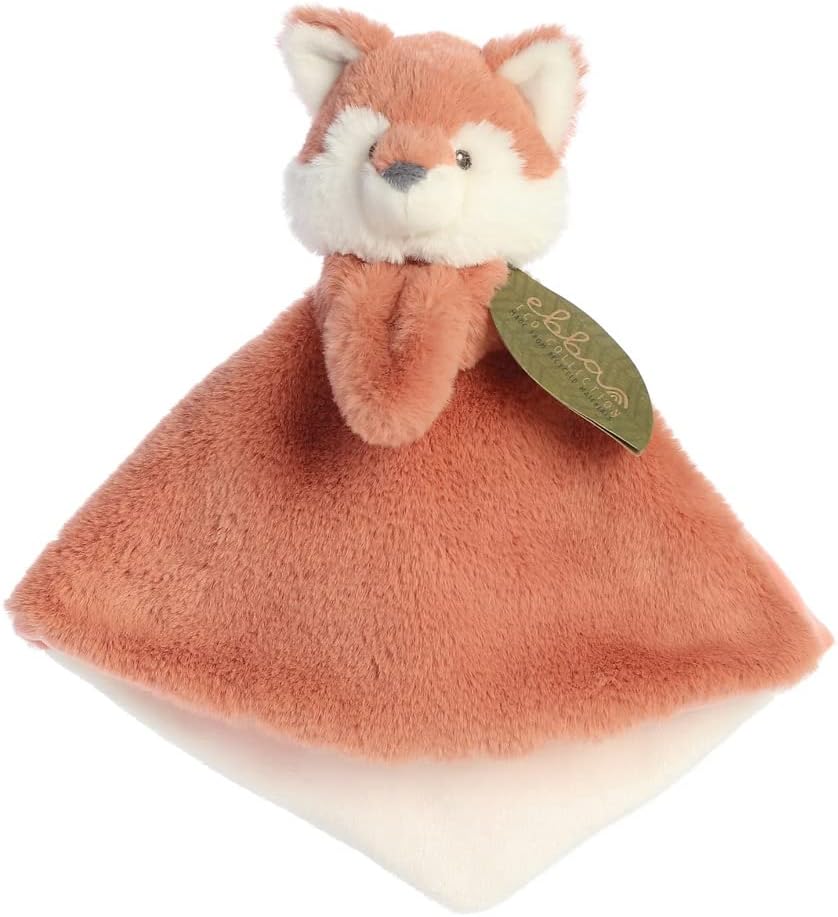 AURORA, 23359, ebba Baby Eco Francis Fox Kit Luvster Blanket, 12In, Recycled Soft Toy, Brown