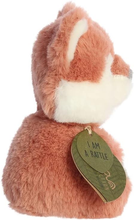 Aurora, 23365, ebba Baby Eco Francis Fox Kit Rattle, 6In, Recycled Soft Toy, Brown